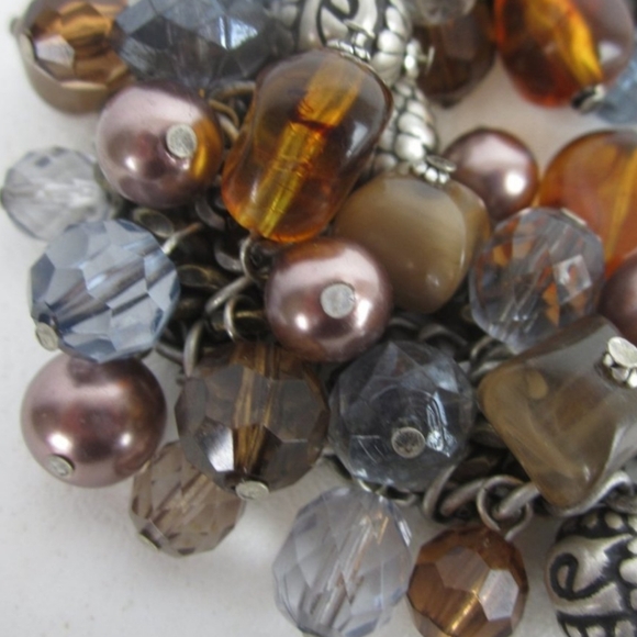 Chicos Multi-strand blue and mauve with brown beads. - Picture 2 of 4